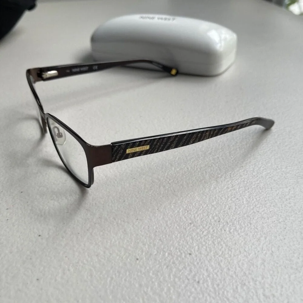 Nine West Eyeglass Frames Satin Brown with Case NW1067 210‎ 51-16-135